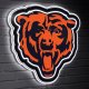 Chicago Bears LED Team Logo Shaped Lighted Wall Sign