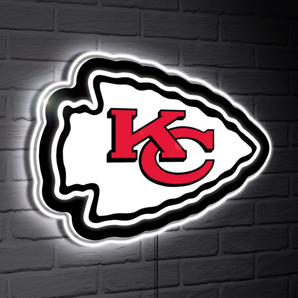 Kansas City Chiefs LED Team Logo Shaped Lighted Wall Sign