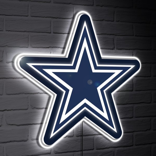 Dallas Cowboys LED Team Logo Shaped Lighted Wall Sign