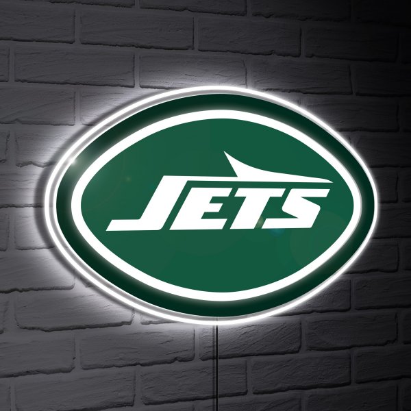 New York Jets LED Team Logo Shaped Lighted Wall Sign